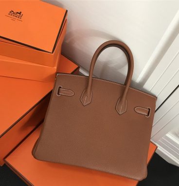 New Hermes Birkin Bag 30cm Etoupe Togo Leather