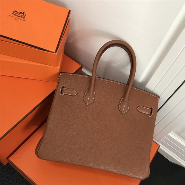 New Hermes Birkin Bag 30cm Etoupe Togo Leather