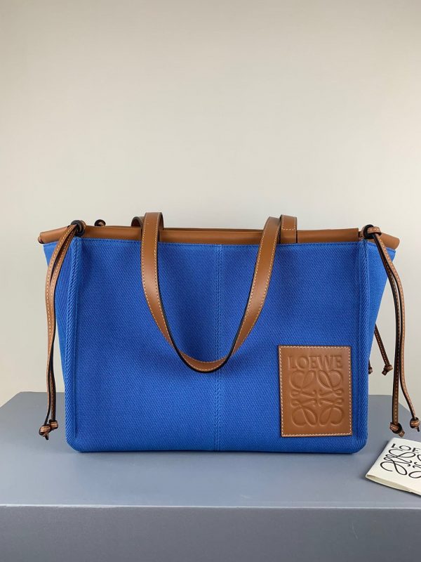 Loewe Cushion large leather-trimmed canvas tote