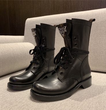 Louis Vuitton Monogram Casual Style Plain Leather Block Heels Black