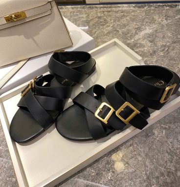 Dior strappy flat sandals in Black
