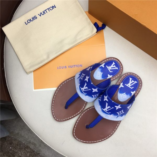 LV Louis Vuitton Flat sandals Blue