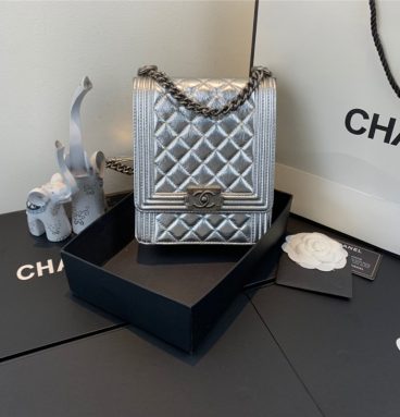 Chanel cross-body bag silver