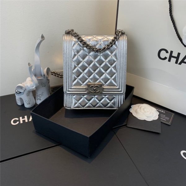 Chanel cross-body bag silver