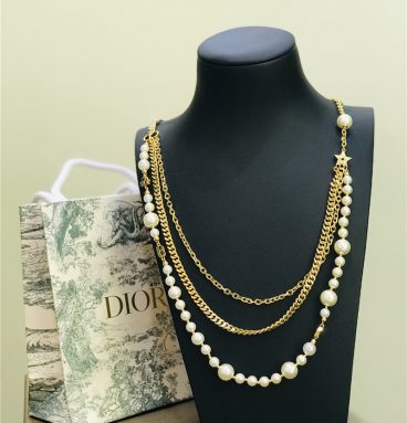 Dior Fringed Long Pearl Necklace