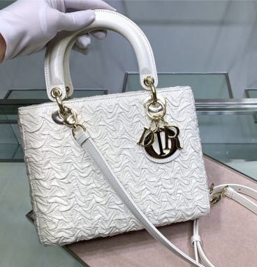 lady Dior embroidered white bag