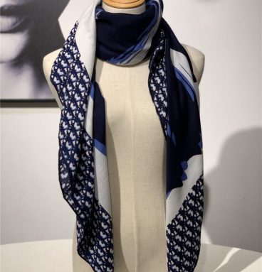 dior cashmere shawl dark blue