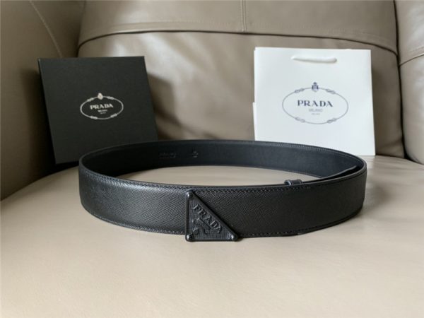 Prada saffiano 40mm leather belt black