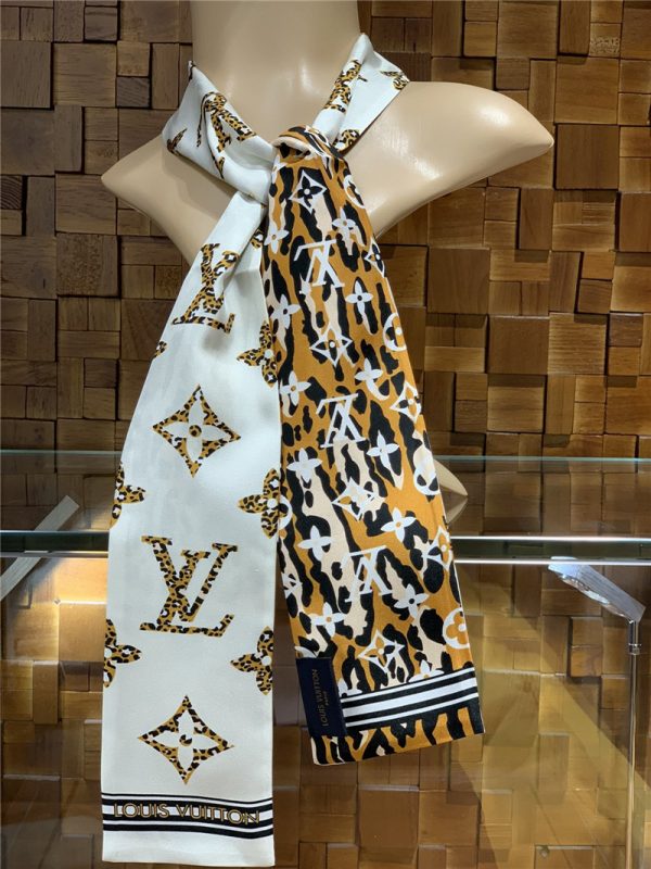 LV Monogram Giant Jungle silk scarf white