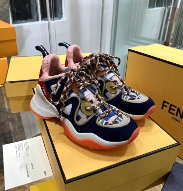 fendi FFluid Suede and Mesh Sneakers