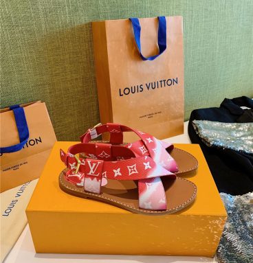 lv sandals red
