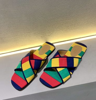 gucci rainbow slippers