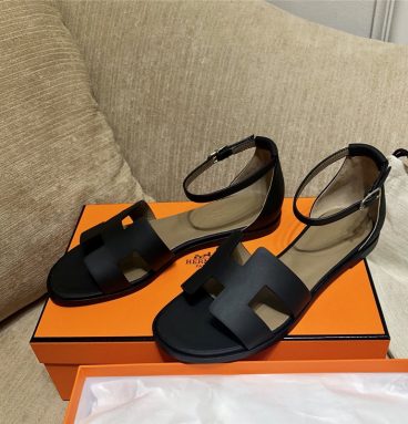 hermes sandals women black