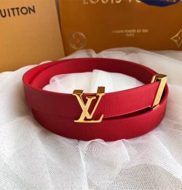 Lv initiales 20mm belt women red