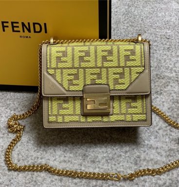 fendi Embroidery FF bag gold