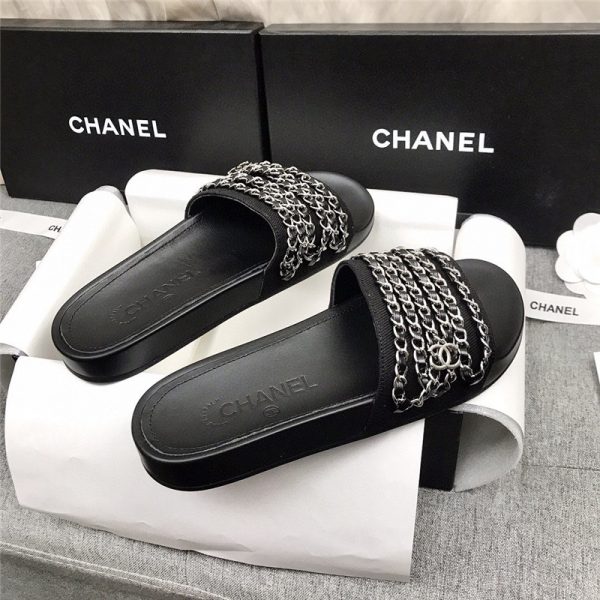 chanel beach chain slippers