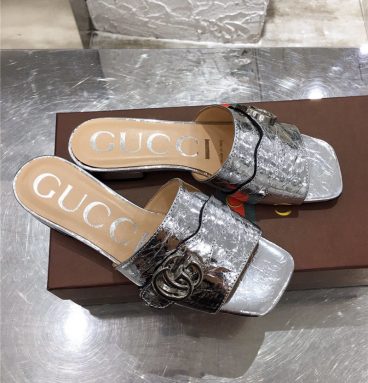 gucci GG slippers women silver