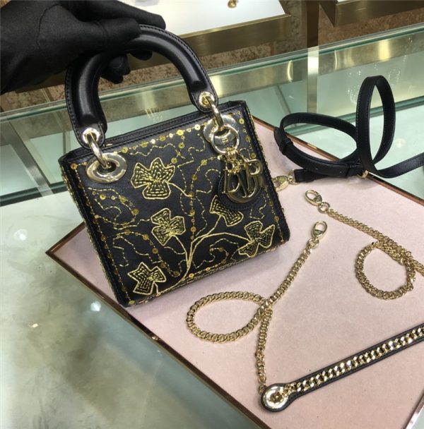 lady Dior embroidered mini bag