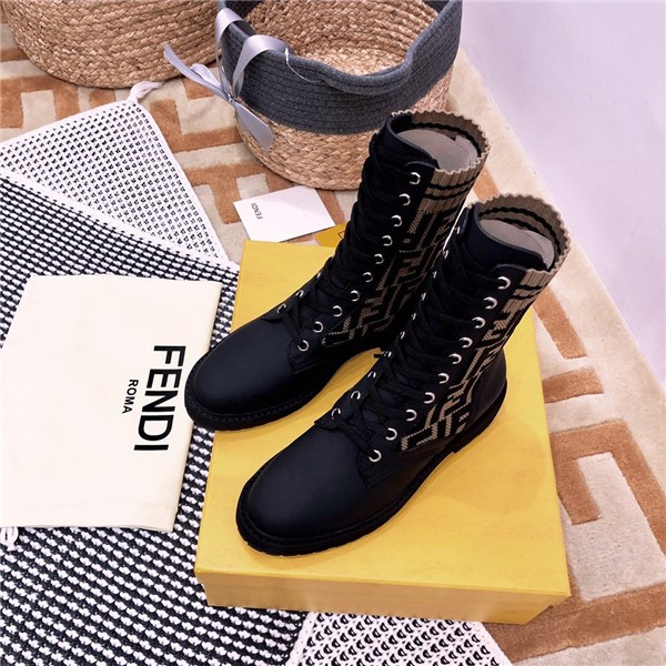 fendi Rockoko FF combat boots replica shoes