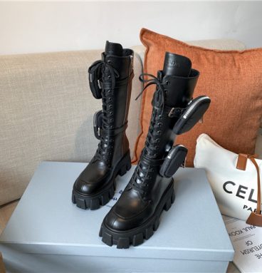 prada monolith leather boots replica shoes