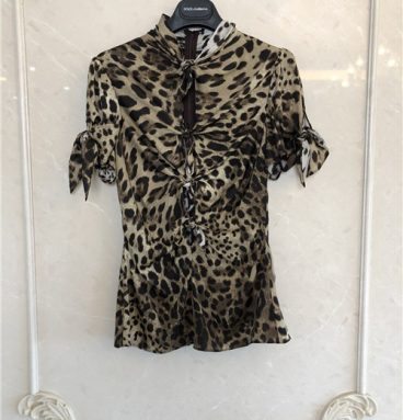 Leopard print silk top replica clothing
