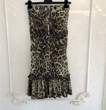 Leopard print silk skirt replica clothing