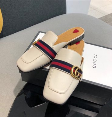 gucci detailed leather slippers replica shoes