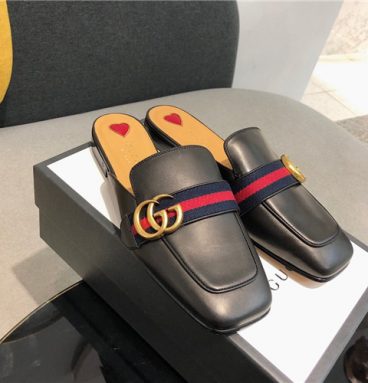 gucci detailed leather slippers replica shoes