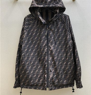 fendi Hooded trench coat replica clothing