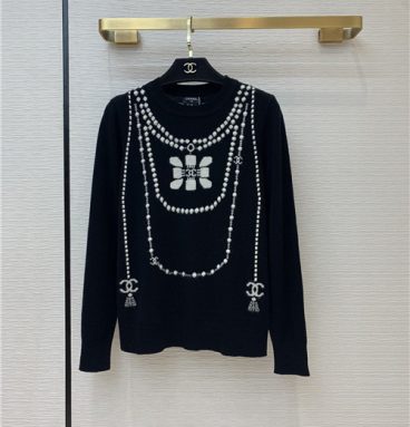chanel cashmere long sleeve sweater