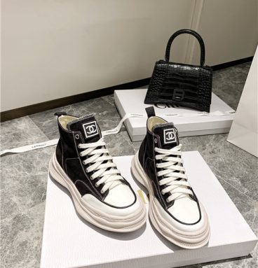 chanel canvas high top sneakers