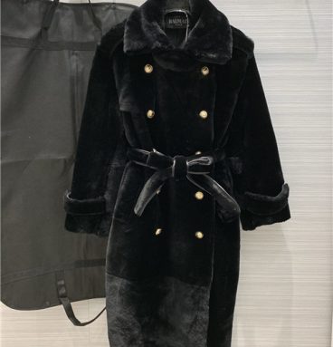 balmain fur coat
