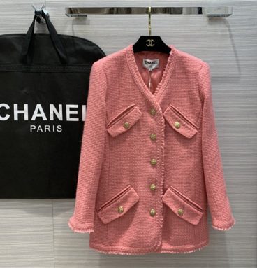 chanel pink coats womens