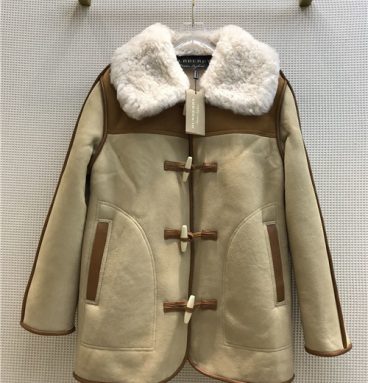 burberry sheepskin wool coat