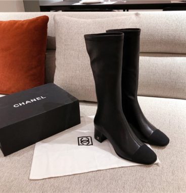 chanel long black boots