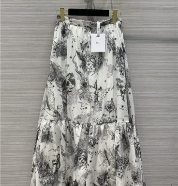 dior abstract pattern skirt