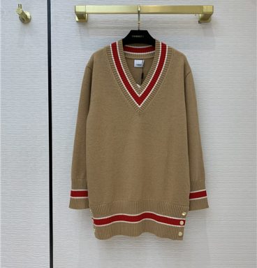 burberry Brown Reese V-Neck Sweater