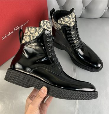 ferragamo mens high top leather shoes
