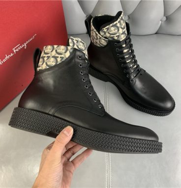 ferragamo mens high top leather shoes