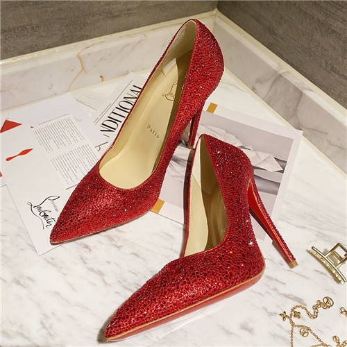 christian louboutin diamond high heels red