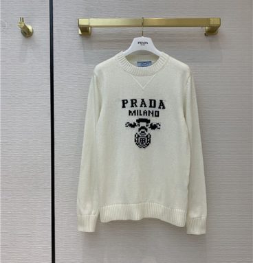 prada logo wool sweater