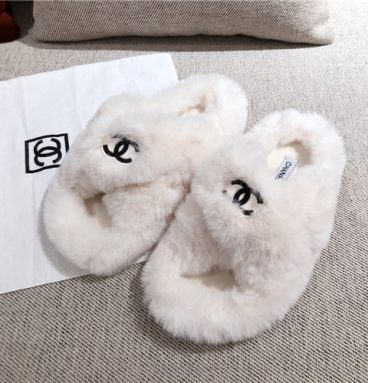 chanel wool slippers