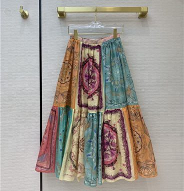 dior stitching long skirt