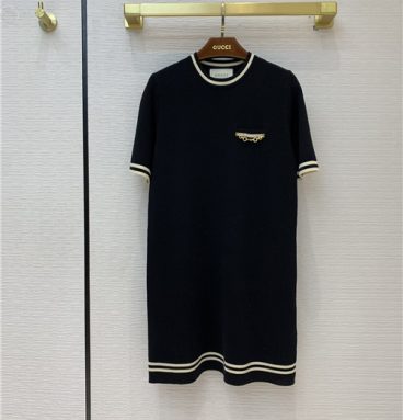 gucci short sleeve knitted dress
