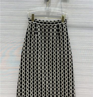 gucci wool tweed long skirt