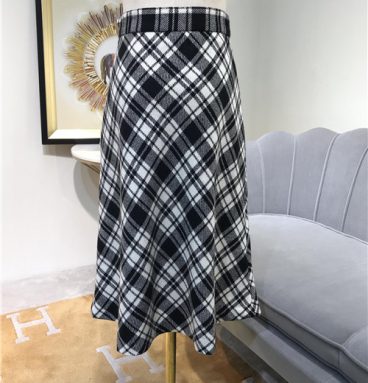 miumiu black and white wool skirt