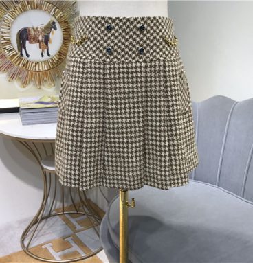 gucci houndstooth wool skirt