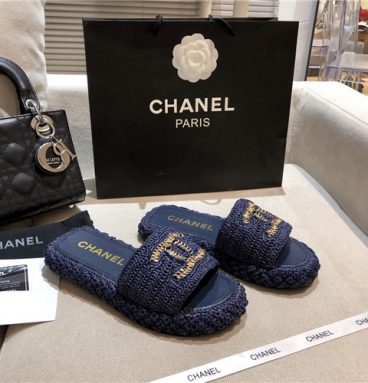 chanel hand woven slippers