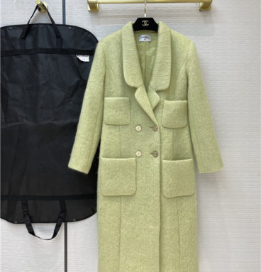 chanel green long coat
