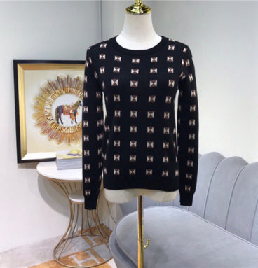 hermes checkered knit sweater